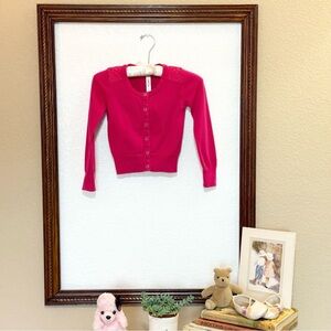 Cherokee EUC 2014 Hot Pink with Lace Cardigan Size 6/6X